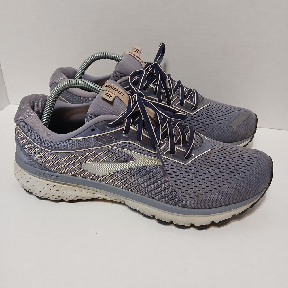 Brooks Ghost 12 Womens 10.5 Gray Running Sneakers 1203051B086 Athletic Shoes